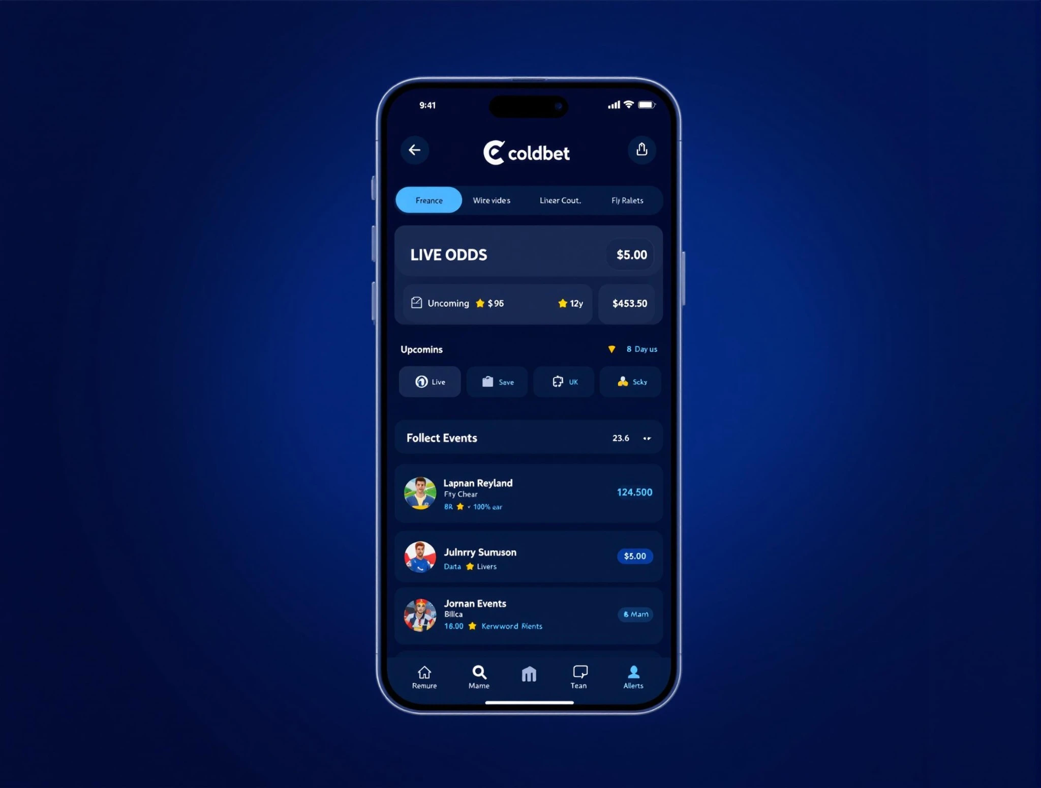 Coldbet iOS betting app interface